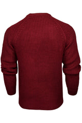 Xact Men's Chunky Fisherman Knit Jumper, Crew Neck, Raglan Sleeve-3