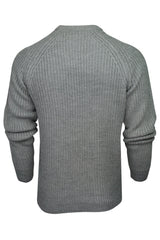 Xact Men's Chunky Fisherman Knit Jumper, Crew Neck, Raglan Sleeve-3