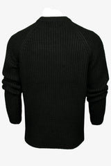 Xact Men's Chunky Fisherman Knit Jumper, Crew Neck, Raglan Sleeve-3