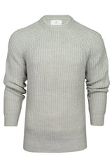 Xact Men's Chunky Fisherman Knit Jumper, Crew Neck, Raglan Sleeve-Main Image