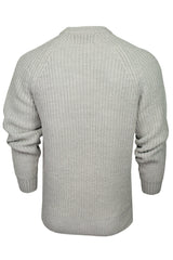 Xact Men's Chunky Fisherman Knit Jumper, Crew Neck, Raglan Sleeve-3