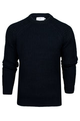 Xact Men's Chunky Fisherman Knit Jumper, Crew Neck, Raglan Sleeve-Main Image