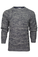 Xact Mens Jumper Fashion Chunky Fisherman Fleck Knit, Crew Neck, Raglan Sleeve-2