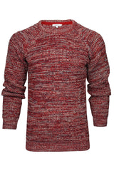 Xact Mens Jumper Fashion Chunky Fisherman Fleck Knit, Crew Neck, Raglan Sleeve-Main Image