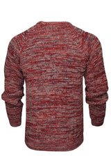 Xact Mens Jumper Fashion Chunky Fisherman Fleck Knit, Crew Neck, Raglan Sleeve-3