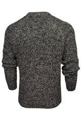 Xact Mens Jumper Fashion Chunky Fisherman Fleck Knit, Crew Neck, Raglan Sleeve-3