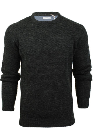 Xact Mens Crew Neck Textured Knit Jumper-Main Image