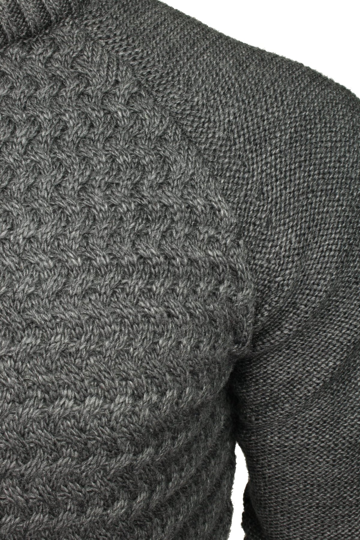 Xact Mens Raglan Jumper With Textured Knit Front-2