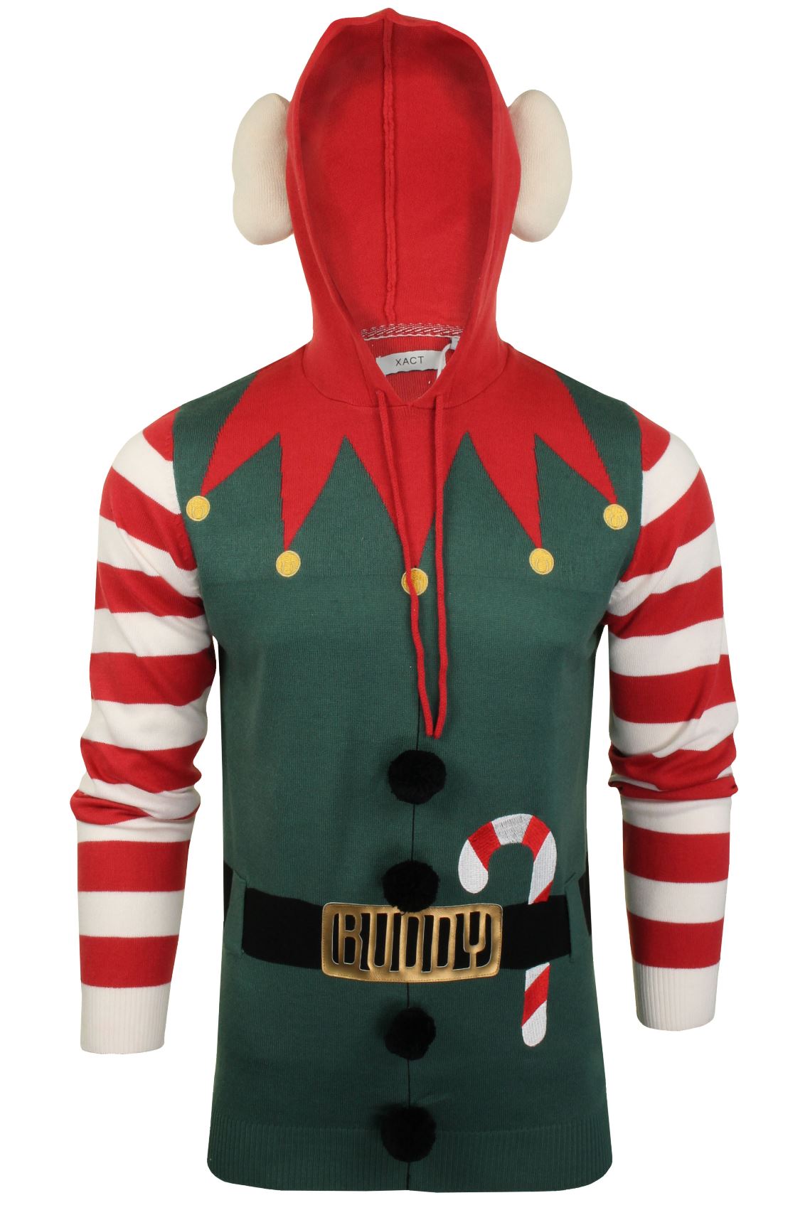 Xact Men's Novelty Hooded Christmas Jumper-Main Image