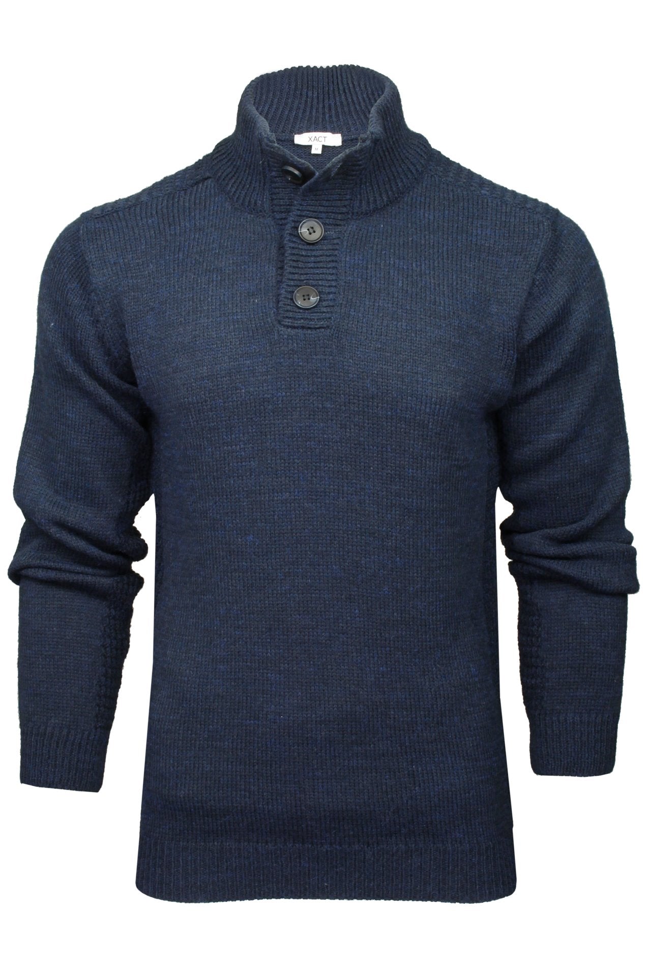 Xact Mens 3 Button Funnel Neck Jumper-Main Image