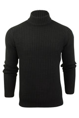 Xact Mens Textured Knit Turtle Neck Jumper-Main Image