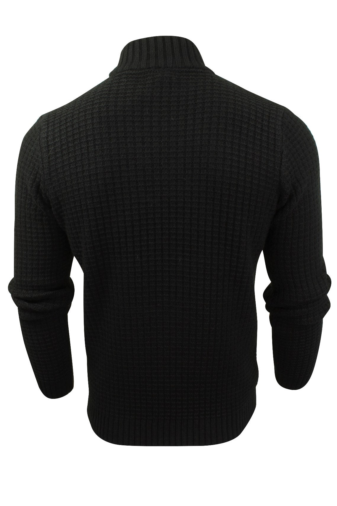 Xact Mens Textured Knit Turtle Neck Jumper-3