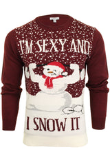 Xact Men's Novely Funny Christmas Jumper, Sexy & I Snow It Slogan, Crew Neck-Main Image