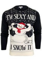 Xact Men's Novely Funny Christmas Jumper, Sexy & I Snow It Slogan, Crew Neck-2