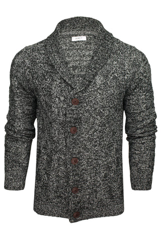 Xact Mens Shawl Neck Cable Knit Cardigan-Main Image