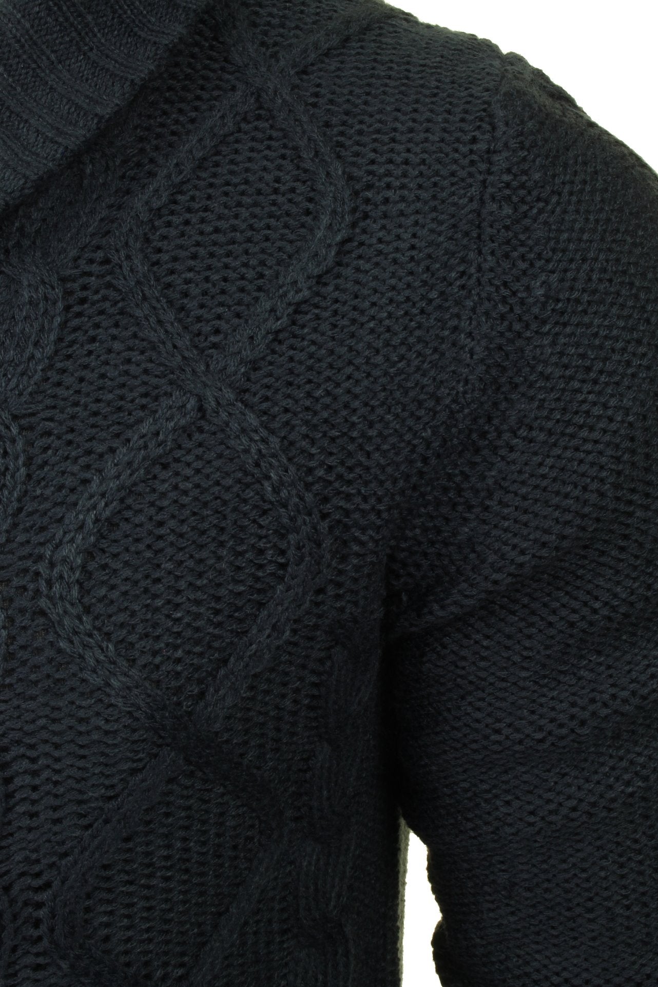 Xact Mens Shawl Neck Cable Knit Cardigan-2