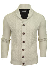 Xact Mens Shawl Neck Cable Knit Cardigan-Main Image