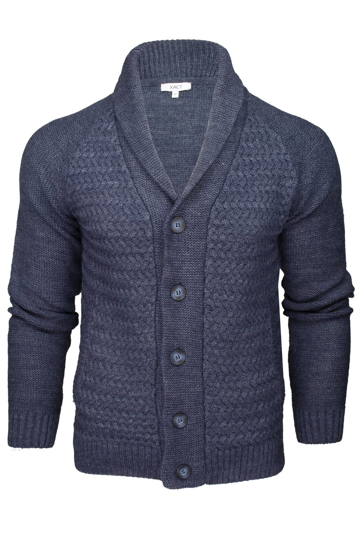 Xact Mens Shawl Neck Cardigan, Raglan Sleeve-2