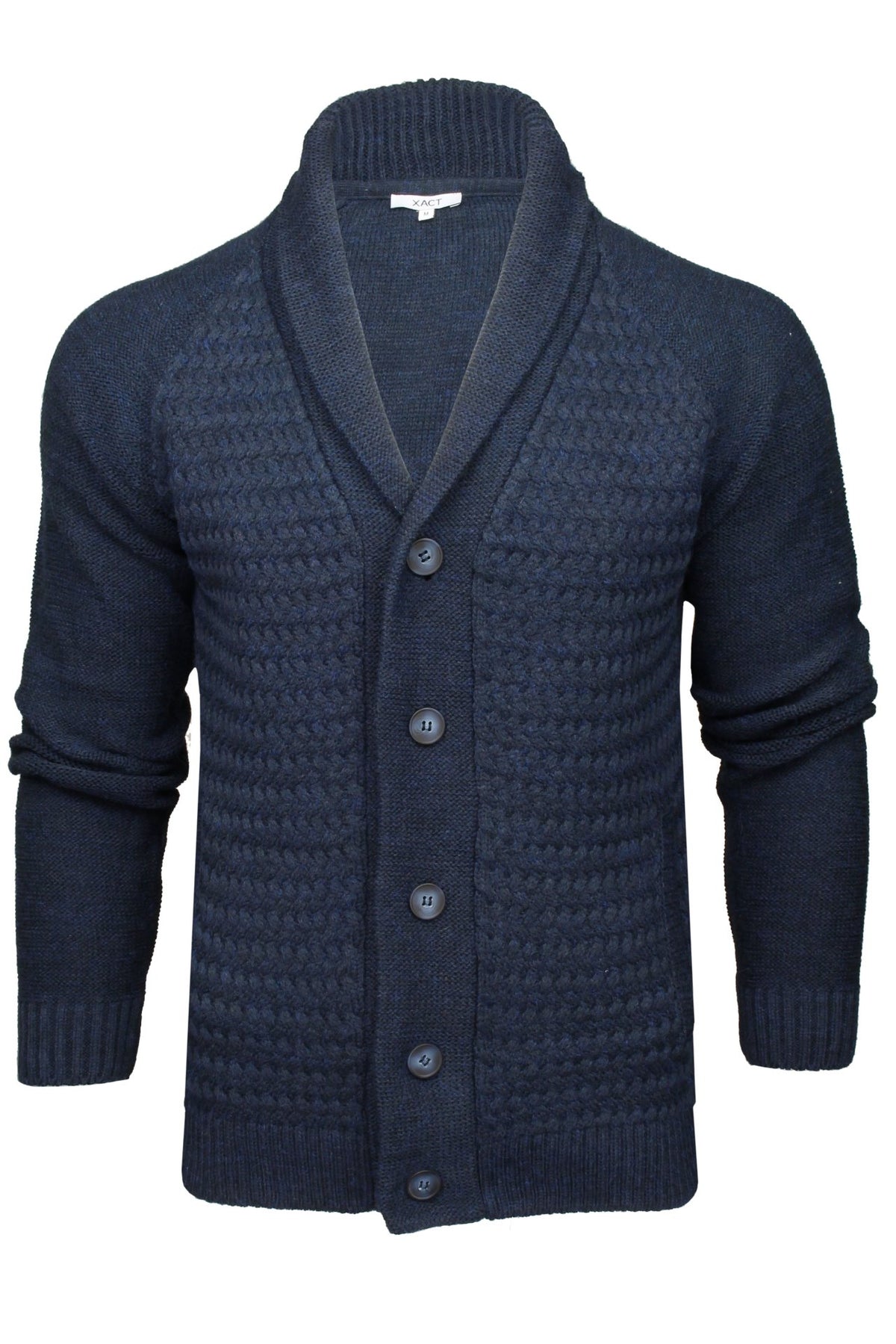 Xact Mens Shawl Neck Cardigan, Raglan Sleeve-Main Image