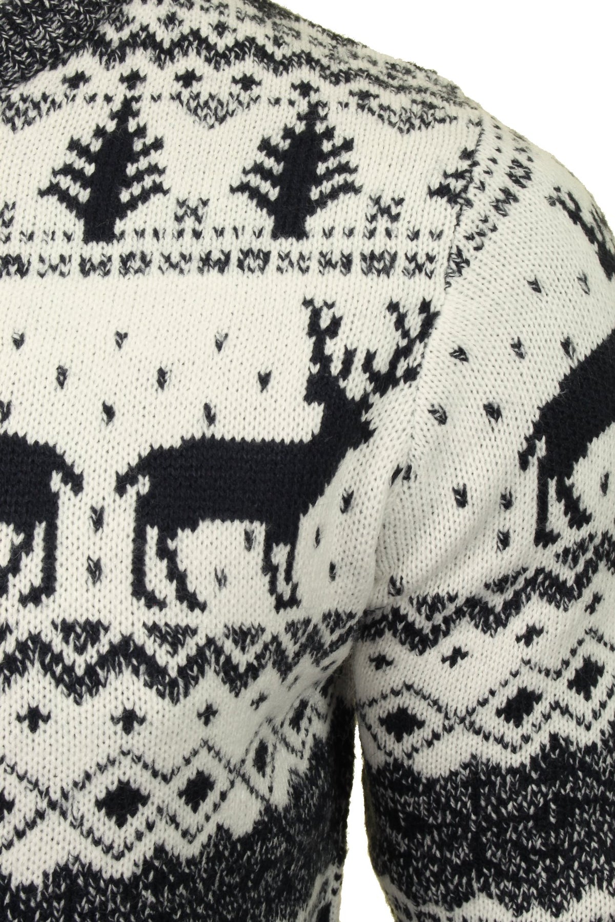 Mens Xact Christmas/ Xmas Jumper 'Reindeer Fairisle Crew'-2