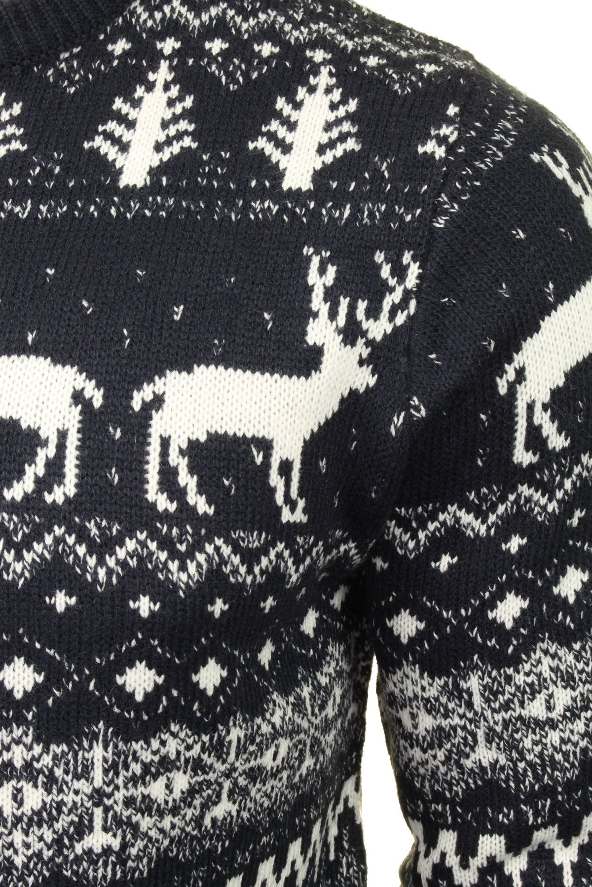 Mens Xact Christmas/ Xmas Jumper 'Reindeer Fairisle Crew'-2
