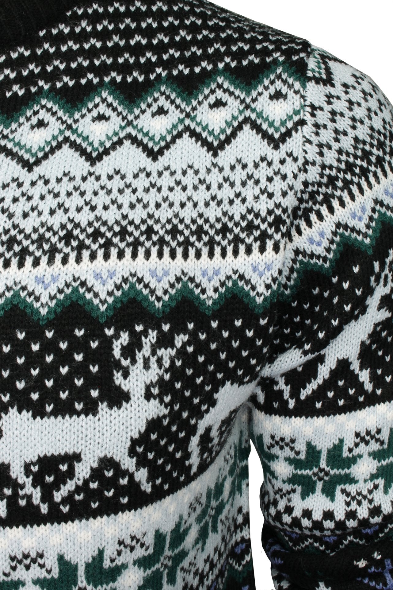 Xact Christmas/ Xmas Jumper 'Lapland' with Tree & Reindeer Fairisle Pattern-2