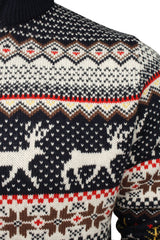 Xact Mens 1/4 Zip Reindeer Xmas/ Christmas Jumper-2