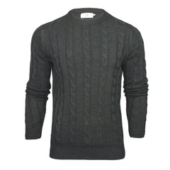 Xact Men's Crew Neck Cable Knit Jumper-2