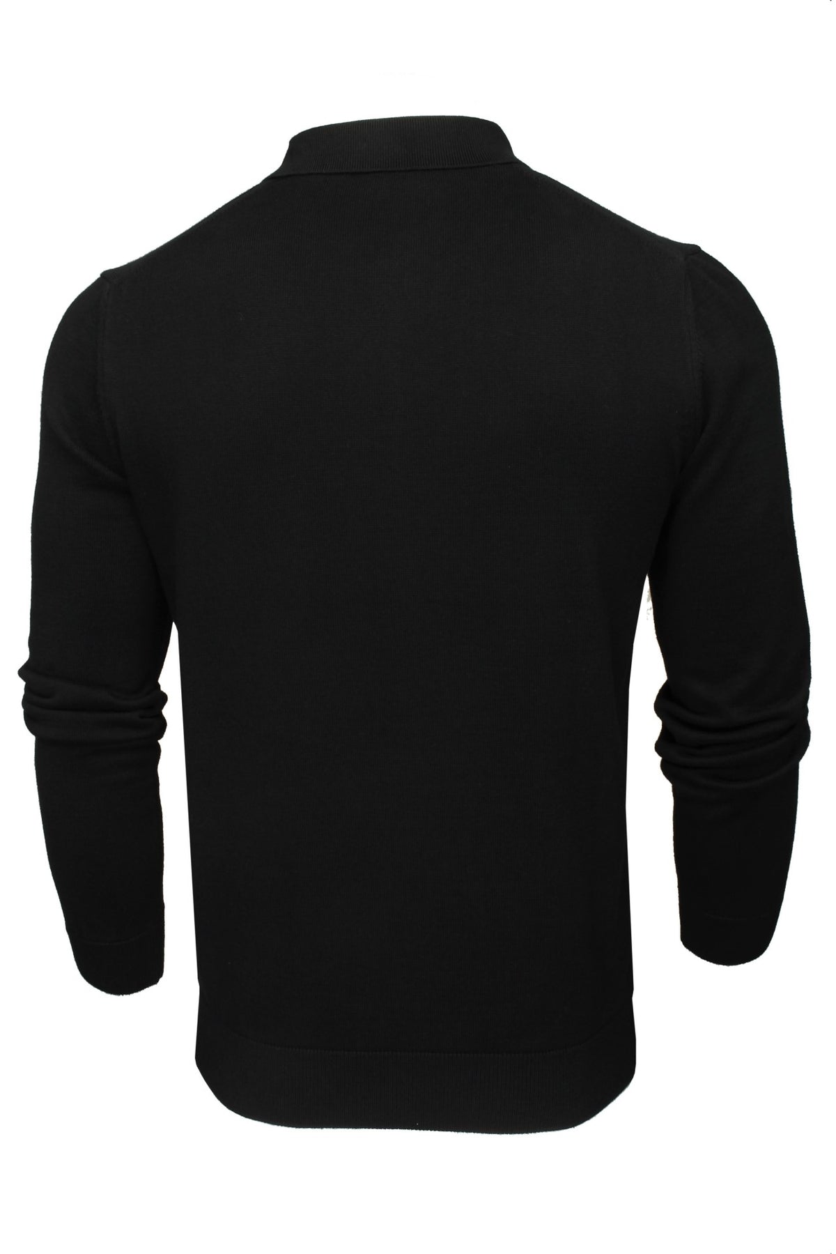 Xact Mens Knitted Long Sleeved Knitted Polo Shirt, 100% Cotton-3