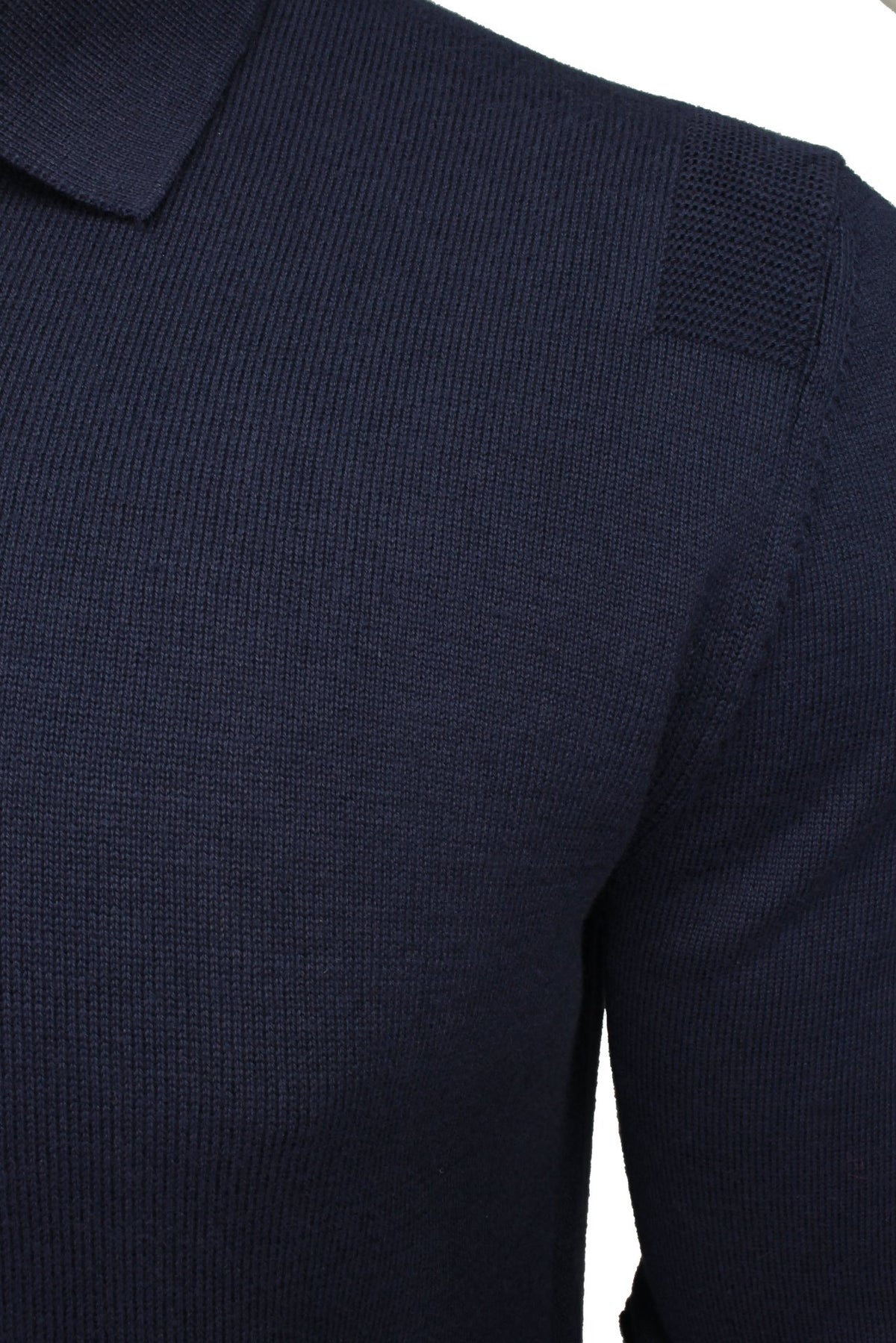 Xact Mens Knitted Long Sleeved Knitted Polo Shirt, 100% Cotton-2