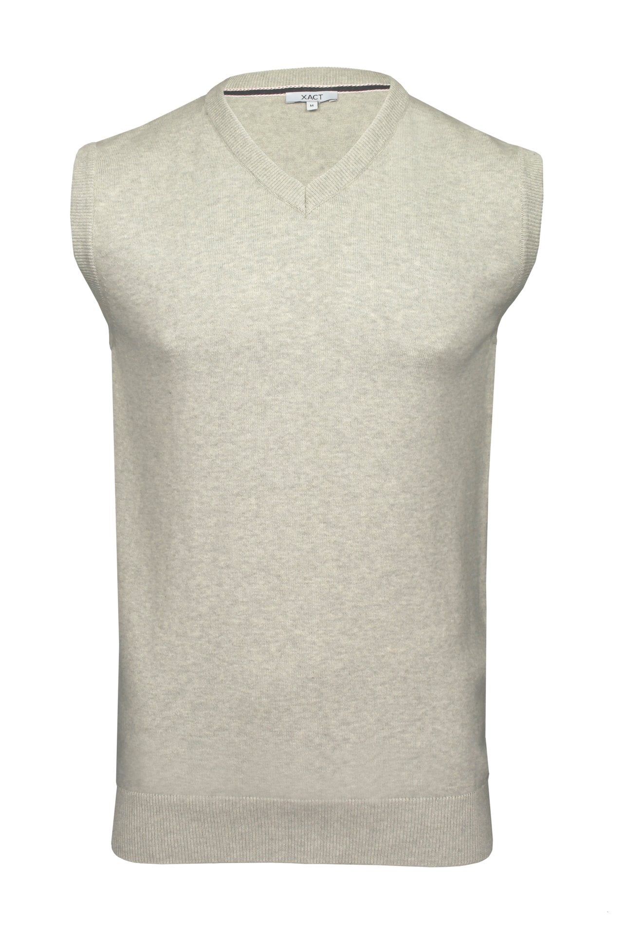 Xact Mens Knitted Sleeveless Vest/ Tank Top Jumper - 100% Cotton-Main Image