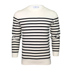 Xact Mens Breton Stripe Pure Cotton Jumper-Main Image