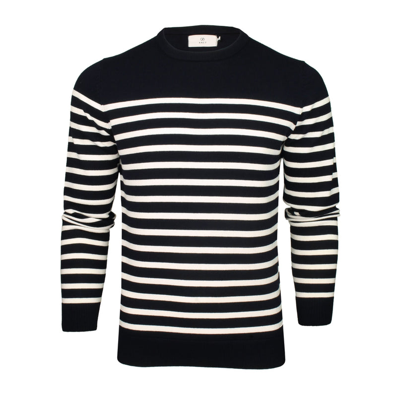 Xact Mens Breton Stripe Pure Cotton Jumper-2