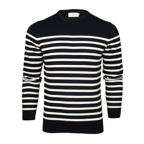 Xact Mens Breton Stripe Pure Cotton Jumper-Main Image