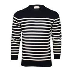 Xact Mens Breton Stripe Pure Cotton Jumper-Main Image