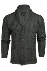 Xact Mens Cable Shawl Neck Cardigan-Main Image