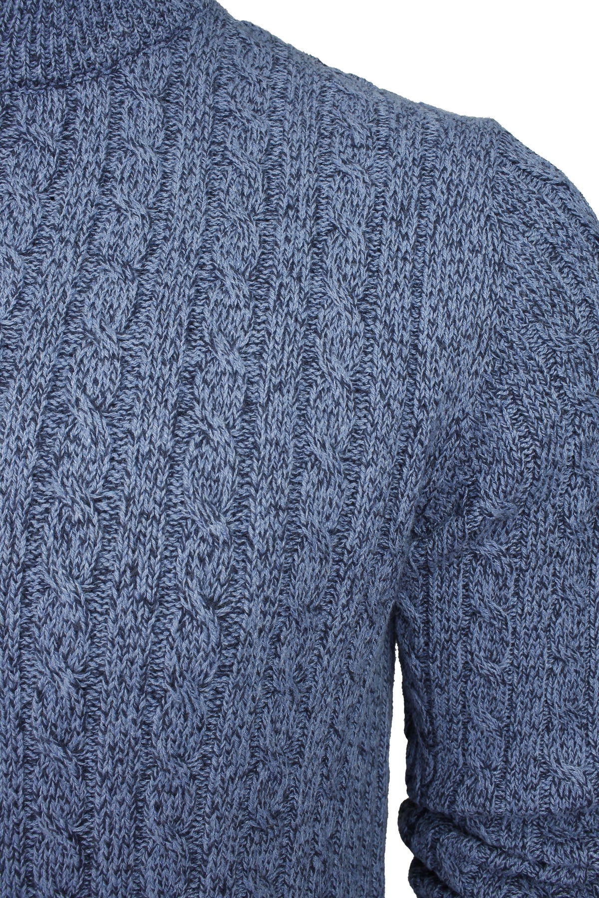 Xact Mens Cotton Rich 1/4 Zip Cable Knit Jumper-2