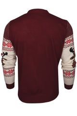 Xact Men's Rudolf Reindeer Button-Up Christmas Cardigan-3