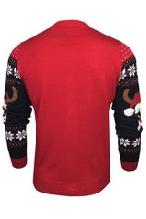 Xact Men's Rudolf Reindeer Button-Up Christmas Cardigan-3