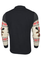 Xact Men's Rudolf Reindeer Button-Up Christmas Cardigan-3