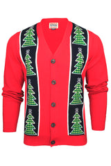 Xact Men's Rudolf Reindeer Button-Up Christmas Cardigan-Main Image