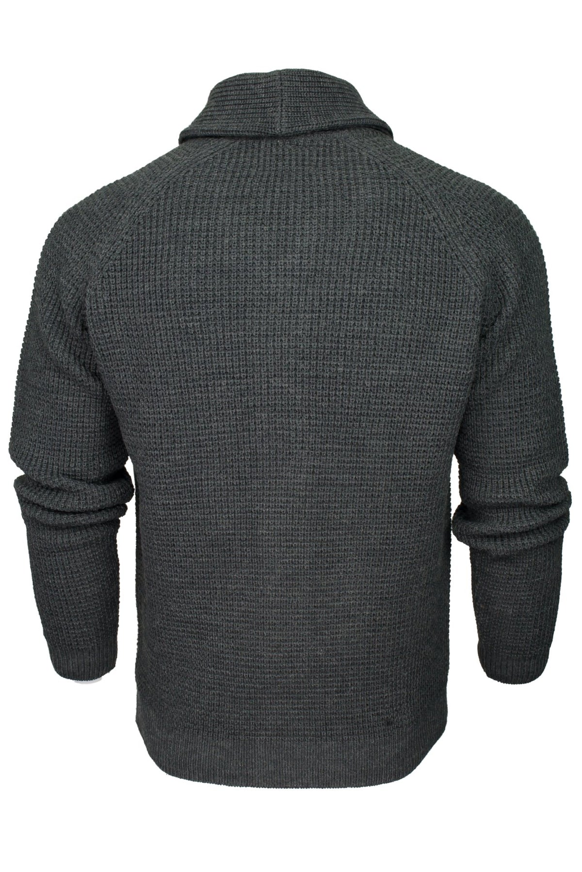 Xact Men's Waffle Knit Wool Blend Shawl Neck Cardigan-3