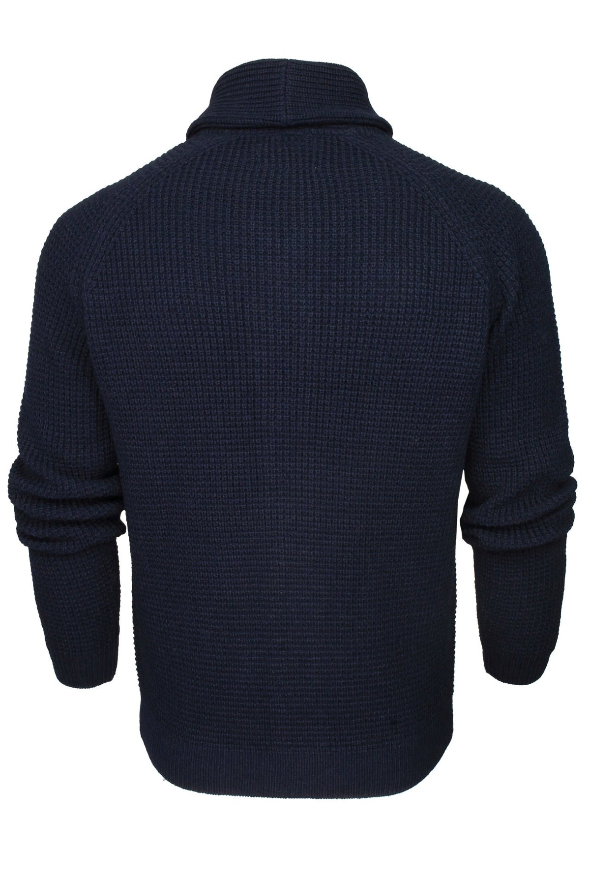 Xact Men's Waffle Knit Wool Blend Shawl Neck Cardigan-3