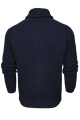 Men's Waffle Knit Wool Blend Shawl Neck Cardigan-3