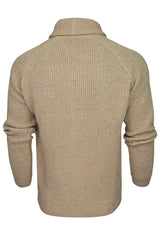 Men's Waffle Knit Wool Blend Shawl Neck Cardigan-3