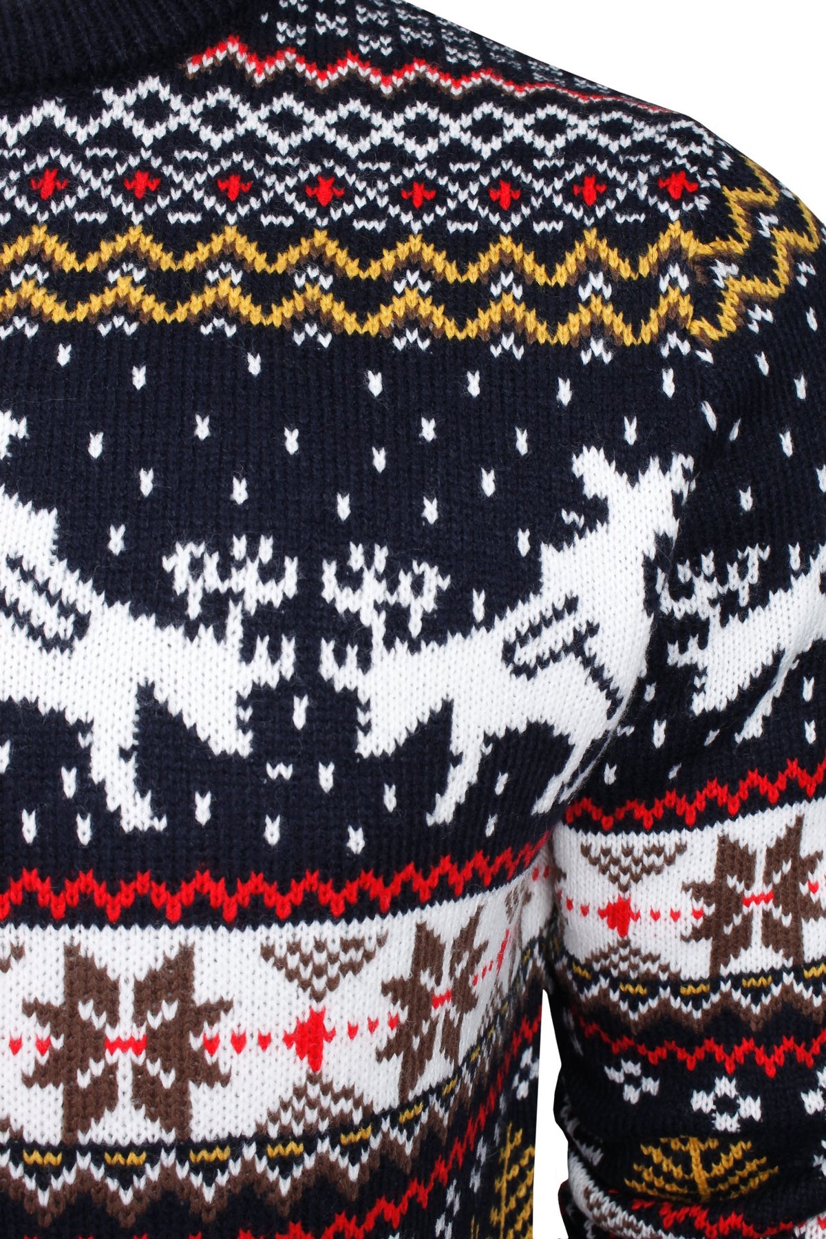 Xact Men's Fair Isle Christmas Jumper � Randy Reindeer Knit Sweater, Funny Xmas Pub Style, Festive Ugly Sweater for Holiday Parties-2