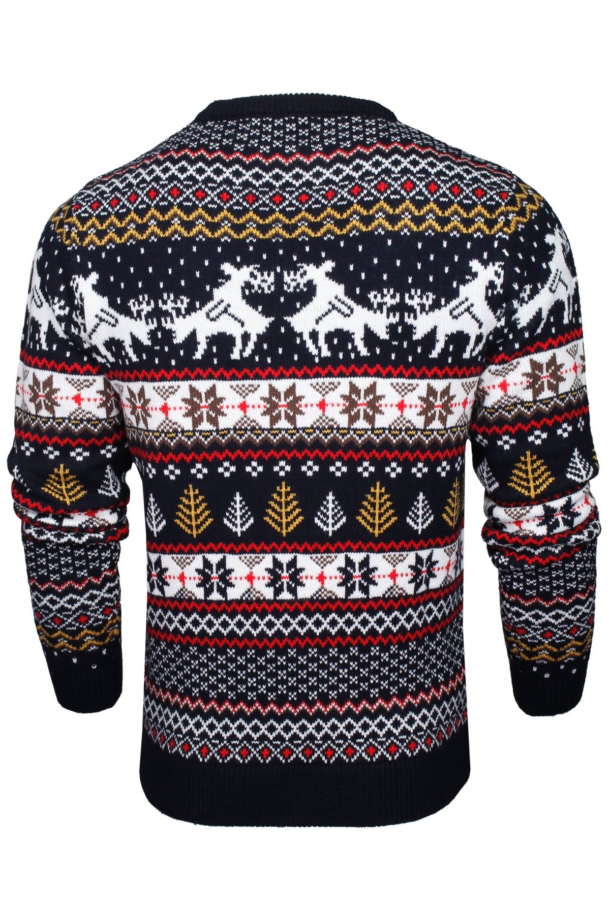 Xact Men's Fair Isle Christmas Jumper � Randy Reindeer Knit Sweater, Funny Xmas Pub Style, Festive Ugly Sweater for Holiday Parties-3