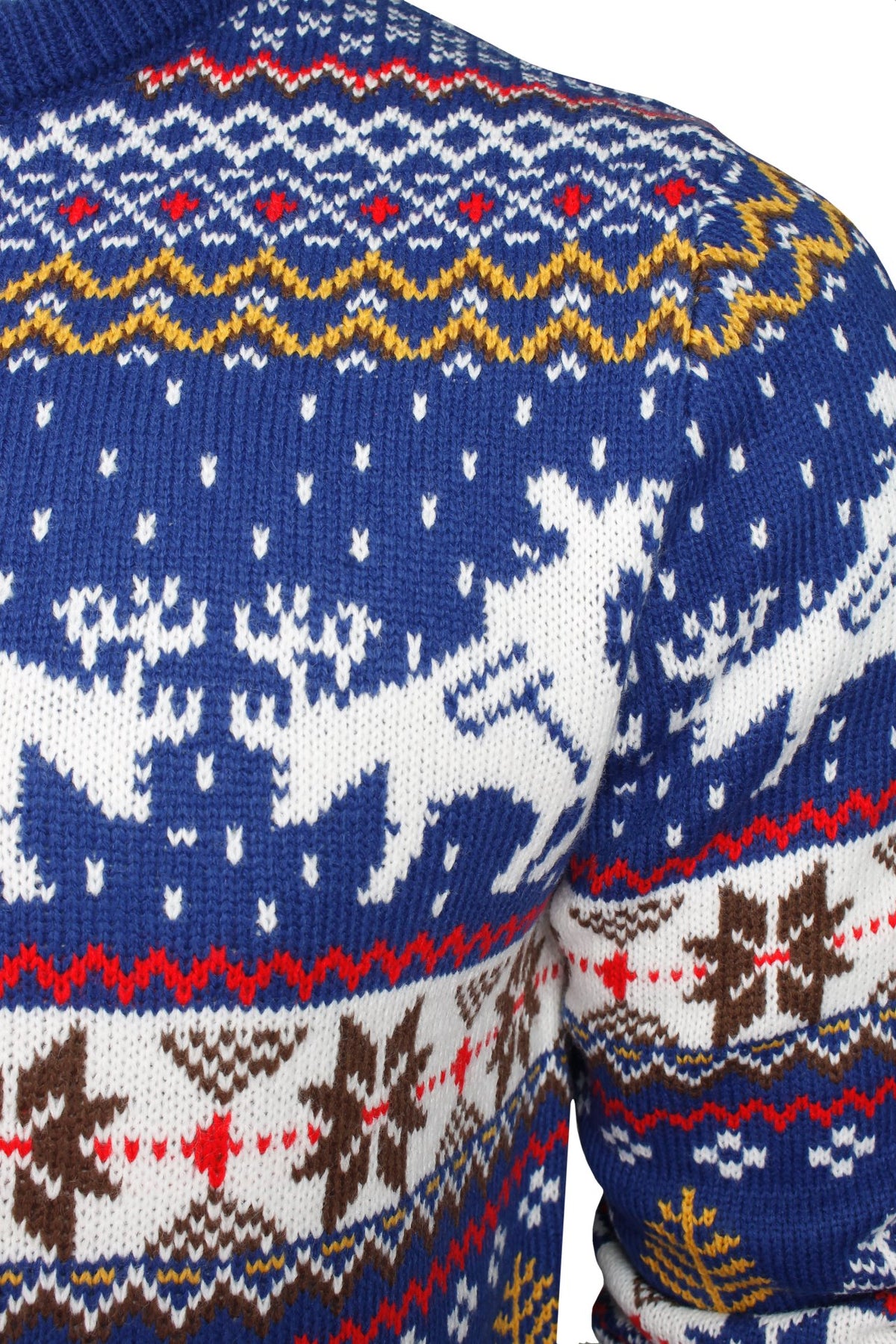 Xact Men's Fair Isle Christmas Jumper � Randy Reindeer Knit Sweater, Funny Xmas Pub Style, Festive Ugly Sweater for Holiday Parties-2