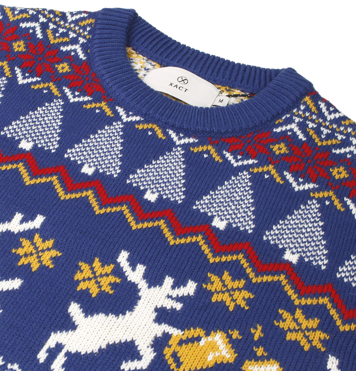Xact Men's Fair Isle Christmas Jumper � Cheers Reindeer Knit Sweater, Funny Xmas Pub Style, Festive Ugly Sweater for Holiday Parties-4