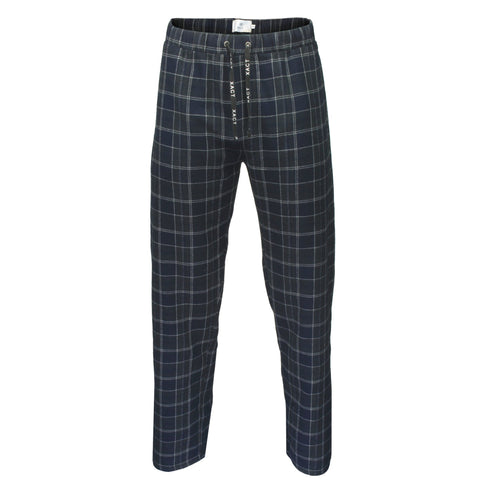 Xact Mens Soft Flannel Check Long Pyjama Bottoms/ Lounge Pants, Side Pockets, Regular Fit-Main Image